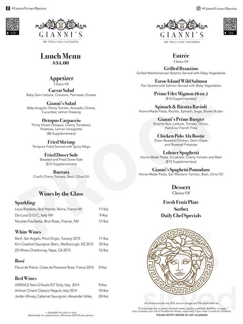 gianni versace miami|Versace mansion Miami restaurant menu.